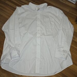 Oak Hill White Dress Shirt Mens 19in 37/38‎ Classic Fit, Non-Iron Long Sleeve